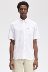 Fred Perry Oxford Hemd - White M Herren