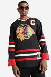 Mitchell & Ness Strukturiertes Langarmshirt - Black M Herren