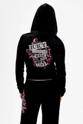 Juicy Couture Crop Samt Jacke - Black XS Damen