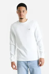 Calvin Klein Jeans Langarmshirt mit Waffelstruktur - Bright White M Herren
