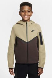 Nike Sportswear Tech Fleece Kapuzensweatjacke - Neutral Olive + Baroque Brown L Kids