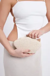 My Accessories London Clutch - Beige Einheitsgroesse Damen