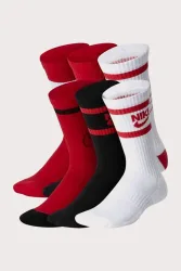 Nike Sechserpack Socken - Red + Black White EU34-38 Kids