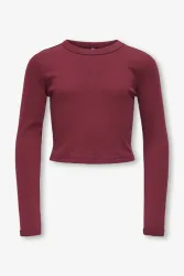 Only KOGBINA Geripptes Langarmshirt - Cabernet 146-152 Kids