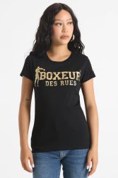Boxeur des Rues T-Shirt - Black + Gold XS Damen