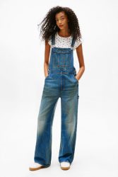 Tommy Jeans Classic Dungaree Jeans Latzhose - Medium Blue Denim M Damen
