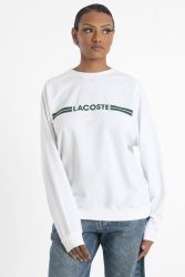 Lacoste Sweatshirt - White + Green XS Damen