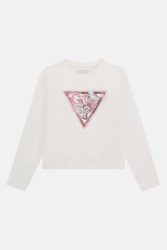 Guess Crop Langarmshirt - Pure White 12 Kids