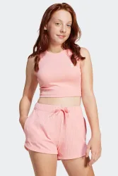 Adidas Originals Geripptes Crop Tanktop - Semi Pink Spark 152 Kids