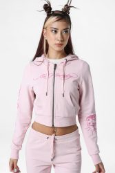 Ed Hardy Eagle Crop Kapuzensweatjacke - Delicacy S Damen