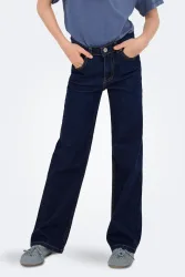Only KODJUICY Wide Leg Jeans - Dark Blue Denim 146 Kids