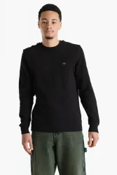 Calvin Klein Jeans Langarmshirt aus Waffelstoff - Black S Herren