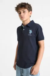 U.S. Polo Assn. Fluo Poloshirt - Navy 10 Kids
