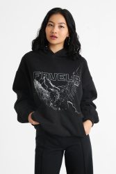 Favela Eagle Oversize Kapuzensweatshirt - Black S Damen