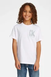 Calvin Klein Jeans Chest Surf Graphic T-Shirt - Bright White 14 Kids