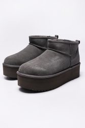 UGG Classic Ultra Mini gefütterte Plateau Stiefelette - Charcoal EU39 Damen