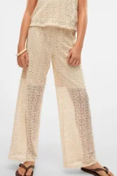 Vero Moda Girl VMMAYA Hose mit Lochmuster - Birch 152 Kids