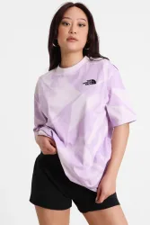 The North Face Oversize T-Shirt - Icy Lilac Garment Fold Print XS Damen