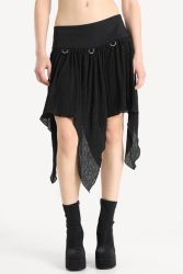 Banned Asymmetrischer Rock - Black XS Damen