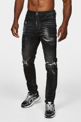 Alessandro Zavetti Pastini Loose Carrot Fit Jeans - Black Washed 30 Herren