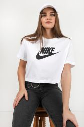 Nike Crop T-Shirt - Weiss XS Damen
