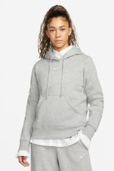 Nike Sportswear Phoenix Fleece Kapuzensweatshirt - Dark Grey Heather + Sail XS Damen
