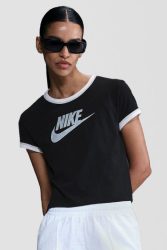 Nike Ringer Crop T-Shirt - Black S Damen