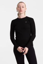 Lacoste Geripptes Langarmshirt - Black 38 Damen