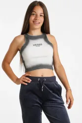 Guess Geripptes Crop Tanktop - White +  Black 10 Kids