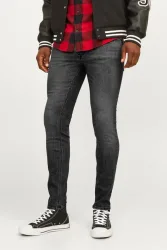 Jack & Jones Liam Skinny Fit Jeans L32 - Black Denim 31/32 Herren