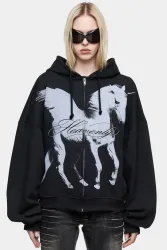 Minga London Heavenly Alicorn Oversize Kapuzensweatjacke - Black S/M Damen