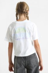 Converse Crop T-Shirt - White L Kids