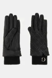 Guess Calista Kunstleder Handschuhe - Black M Damen
