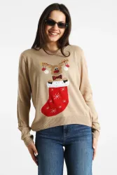 Only Weihnachtsstrickpullover - Humus M Damen