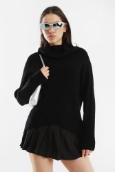Only ONLKATIA Gerippter Strickpullover - Black S Damen