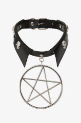 Banned Choker - Black + Silver Einheitsgroesse Damen