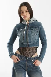 True Religion Crop Jeansjacke - Honey Crisp S Damen