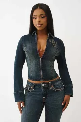 True Religion Crop Jeansjacke - True Bond XS Damen