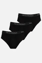 Emporio Armani - Slip  3er Pack Figurbetont-Core Logoband, für Herren, Schwarz, Größe L