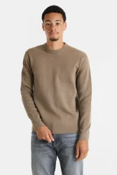 Only & Sons Gerippter Strickpullover - Desert Taupe M Herren