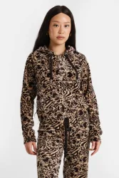 Juicy Couture Samt Crop Jacke - Botanical Brown S Damen