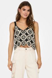 Only Yvonne Häkel Crop Top - Birch + Black S Damen
