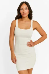 Tally Weijl Geripptes Minikleid - Offwhite S Damen