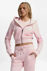 Ed Hardy Samt Crop Jacke - Pink XS Damen