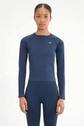 Ellesse D'Irene Seamless Crop Langarmshirt - Navy M Damen