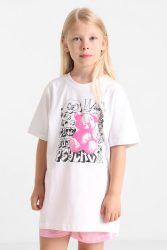 Miss Tee Cute But Psycho T-Shirt - White 134-140 Kids