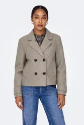 Only ONLFREJA kurzer Mantel - Mocha Meringue Melange S Damen