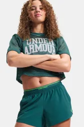 Under Armour Crop Mesh T-Shirt - Rack Green L Damen