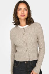 Only Katia Gerippter Crop Cardigan - Mocha Meringue Melange S Damen
