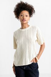 Pieces PCNUKA Strick T-Shirt - Birch XS Damen